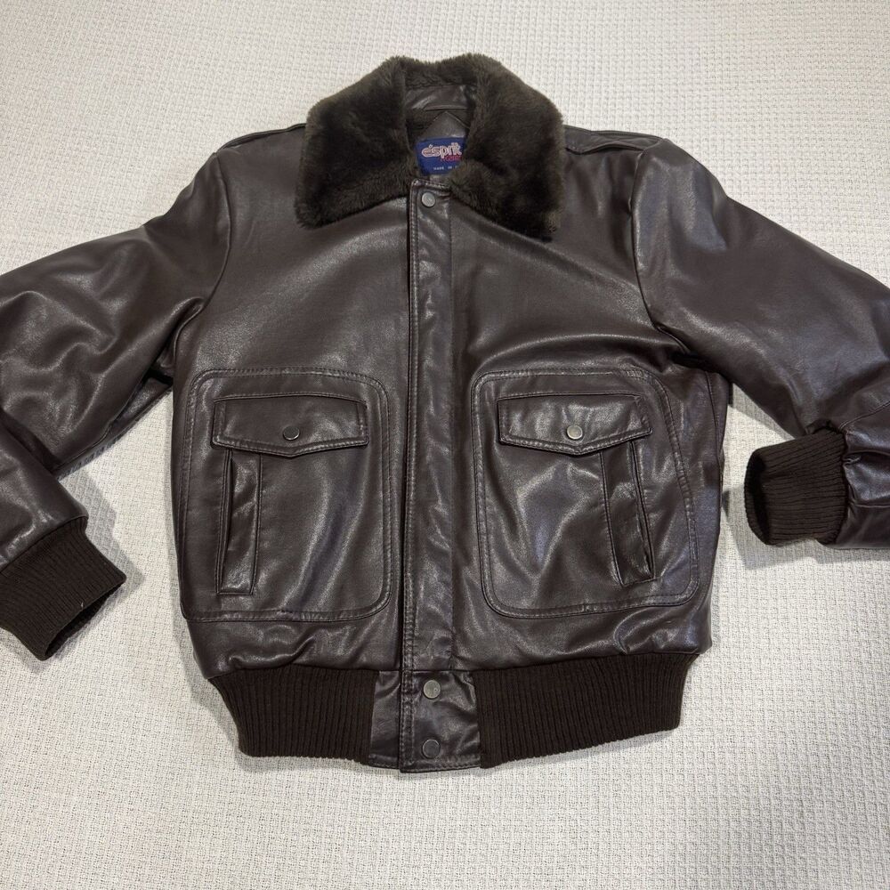 Esprit Brown Leather Bomber Jacket
